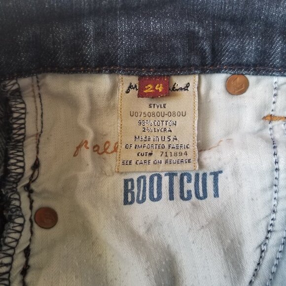 7 for All Mankind Women's Jeans 24 Blue Bootcut Y2K Medium Dark Wash - Picture 5 of 6